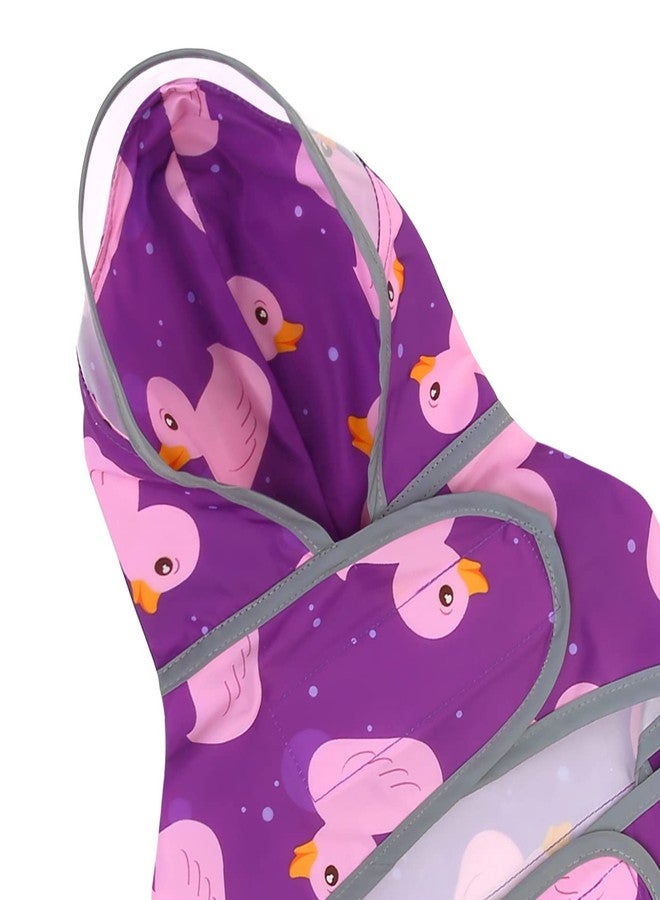 HDE Dog Raincoat with Clear Hood Rain Jacket Poncho for Small Medium Large Dogs Ducks Purple - XXL - Image 4